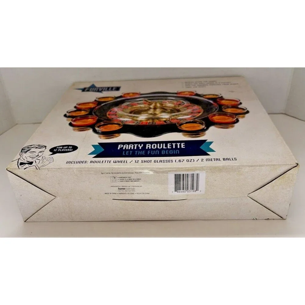 Funville Party Roulette Drinking Game Set New Sealed Shot Glasses Wheel